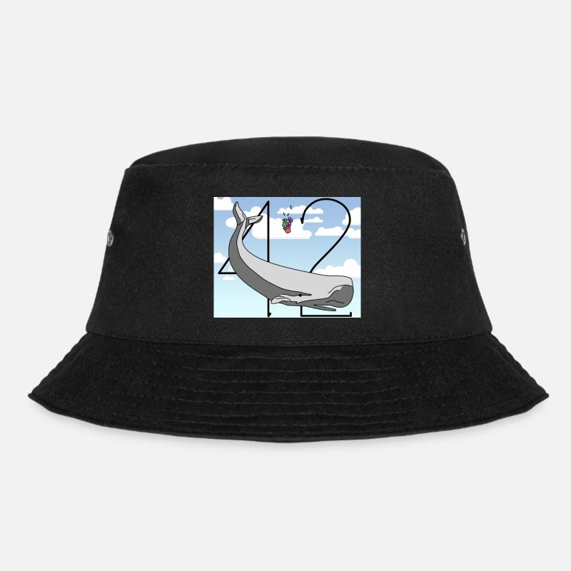 H2G2 Fan Art. Pottwal und Petunie fallen. 42 - Bucket Hat - Schwarz