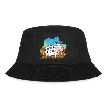 Kuh - Bucket Hat - Schwarz - Vorne - Lela (165cm)