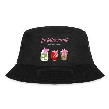 Girls Know Three Drinks Always - Funny - Bucket Hat - black - Front - Lela (165cm)