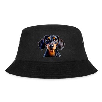 Dachshund dog pet charm intelligence loyalty snout - Bucket Hat - Schwarz - Vorne - Lela (165cm)