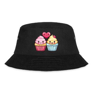 Muffin Couple Love Heart Comic - Bucket Hat - black - Front - Lela (165cm)