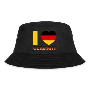 Ich liebe Deutschland Flagge Herz - Bucket Hat - Schwarz - Vorne - Lela (165cm)