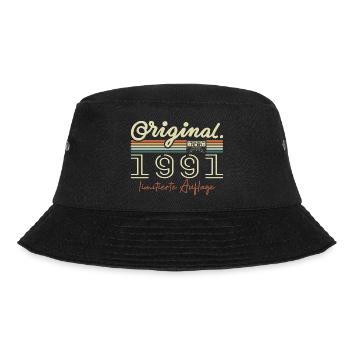 Original 1991 Vintage 1991 Geburtstag Retro 1991 - Bucket Hat - Schwarz - Vorne - Lela (165cm)