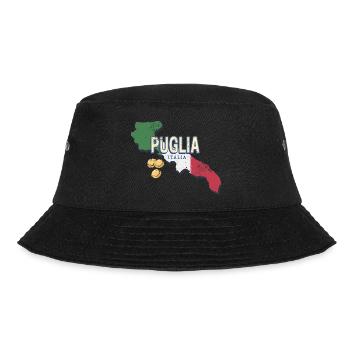 Apulien Italien Retro Region Vintage Souvenir - Bucket Hat - Schwarz - Vorne - Lela (165cm)