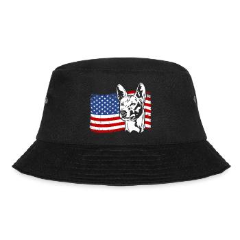 Basenji US America Flag Dogs Wilsigns - Bucket Hat - black - Front - Lela (165cm)