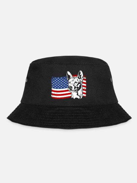 Basenji US Amerika Fahne Hunde Wilsigns - Bucket Hat - Schwarz