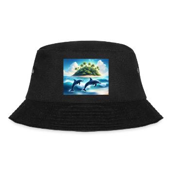 Tanz der Delfine – Tropische Inselträume - Bucket Hat - Schwarz - Vorne - Lela (165cm)