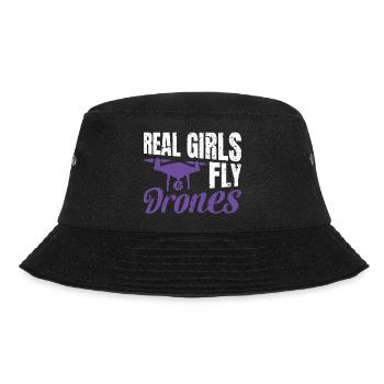 Real Girls fly Drones - Bucket Hat - black - Front - Lela (165cm)
