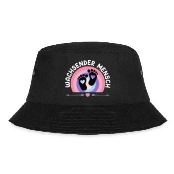 Expectant mother GROWING HUMAN Funny - Bucket Hat - black - Front - Lela (165cm)