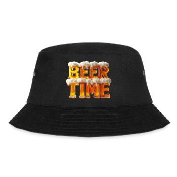 Beer Time – 3D Bierglas-Buchstaben mit Schaum - Bucket Hat - Schwarz - Vorne - Lela (165cm)