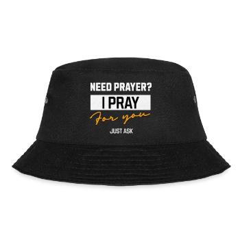 I Pray Für Dich Gebetsbotschaft - Bucket Hat - Schwarz - Vorne - Lela (165cm)