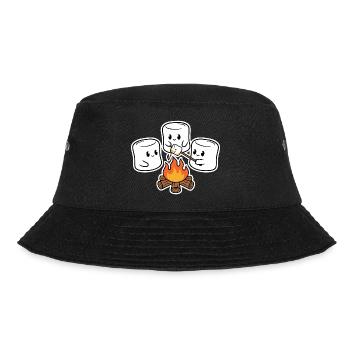 Cuddly marshmallows at the campfire - Bucket Hat - black - Front - Lela (165cm)