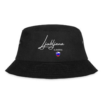 Ljubljana Slovenia, minimalist elegant design - Bucket Hat - black - Front - Lela (165cm)