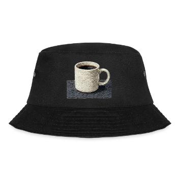 Bestickte Tasse Filterkaffee, langsamer Kaffee (gedruckt) - Bucket Hat - Schwarz - Vorne - Lela (165cm)