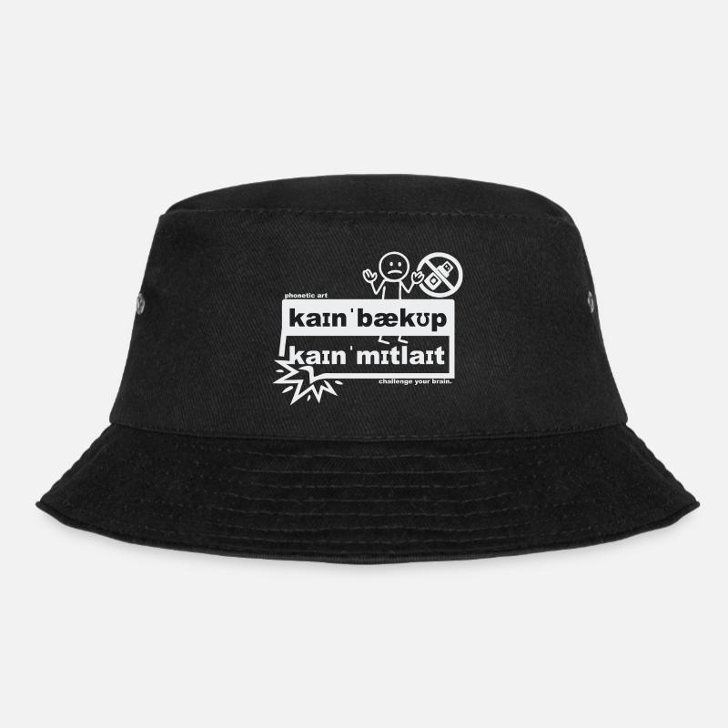 No backup, no pity - phonetic art - Bucket Hat - black
