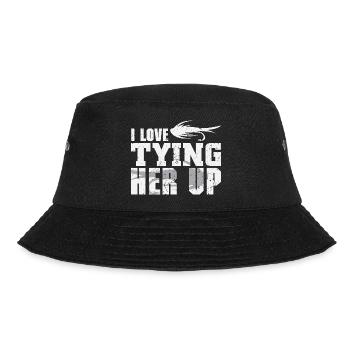 Angler Gift Funny Fishing Fisherman Fishing - Bucket Hat - black - Front - Lela (165cm)