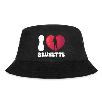 I Love Brunette Heart Silhouette - Bucket Hat - black - Front - Lela (165cm)