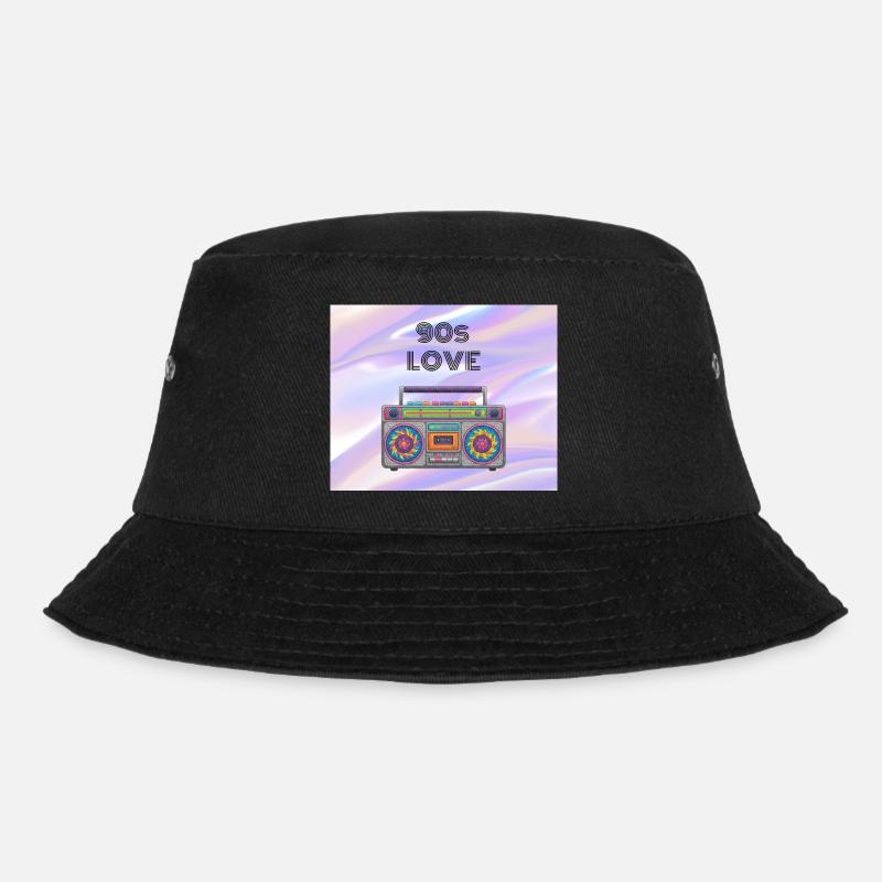 90s Liebe Boombox - Bucket Hat - Schwarz