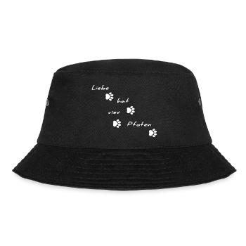 Liebe hat vier Pfoten Schriftmotiv - Bucket Hat - Schwarz - Vorne - Lela (165cm)