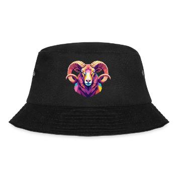Schaf Kopf Lustig Geschenk Bauernhof Tier - Bucket Hat - Schwarz - Vorne - Lela (165cm)