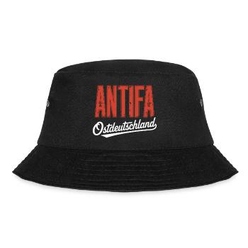 Antifa East Germany - Antifascist Merch - Bucket Hat - black - Front - Lela (165cm)