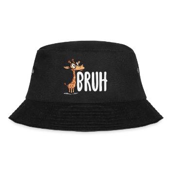 Bruh Giraffe with Glasses Funny Meme - Bucket Hat - black - Front - Lela (165cm)