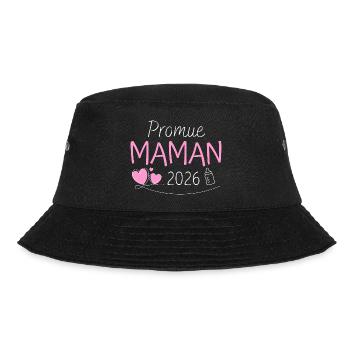 Promue Maman 2026 Cadeau grossesse naissance bébé - Bob - noir - Devant - Lela (165cm)