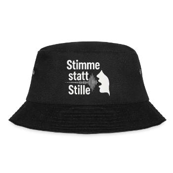 Stimme statt Stille Meinungsfreiheit Spruch - Bucket Hat - Schwarz - Vorne - Lela (165cm)