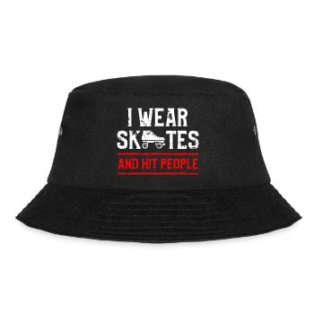I Wear Skates Distressed Graphic - Bucket Hat - black - Front - Lela (165cm)