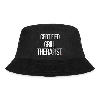 Certified Grill Therapist Funny BBQ - Bucket Hat - black - Front - Lela (165cm)