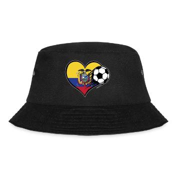 Ecuador Flag Football with Heart - Bucket Hat - black - Front - Lela (165cm)