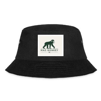 Mad Monkey Vintage Logo Illustration - Bucket Hat - black - Front - Lela (165cm)