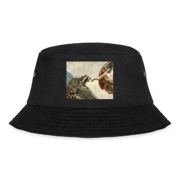 raccoon beating god's hand raccoon meme - Bucket Hat - black - Front - Lela (165cm)
