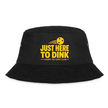 Just Here to Dink Pickleball Butter Yellow Court - Bucket Hat - black - Front - Lela (165cm)