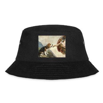 Dog God Hand Beagle Dog meme - Bucket Hat - black - Front - Lela (165cm)