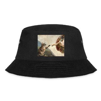 Katze Schlägt Gottes Hand Lustiges Katzen meme - Bucket Hat - Schwarz - Vorne - Lela (165cm)