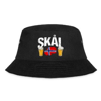 Norway Vacation Norge Fjords Travel Scandinavian - Bucket Hat - Schwarz - Vorne - Lela (165cm)