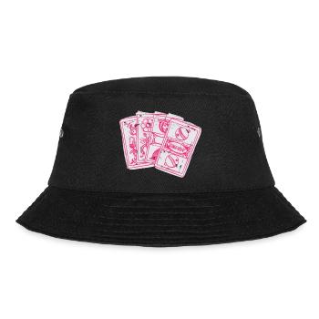 Jass-Karten Schweiz - Bucket Hat - Schwarz - Vorne - Lela (165cm)