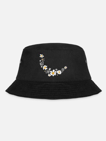 Blumengirlande - Bucket Hat - Schwarz