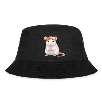 Ratte - Bucket Hat - Schwarz - Vorne - Lela (165cm)