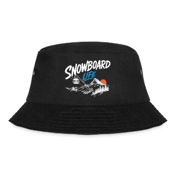Snowboard Life Gondel Seilbahn & Berge Wintersport - Bucket Hat - Schwarz - Vorne