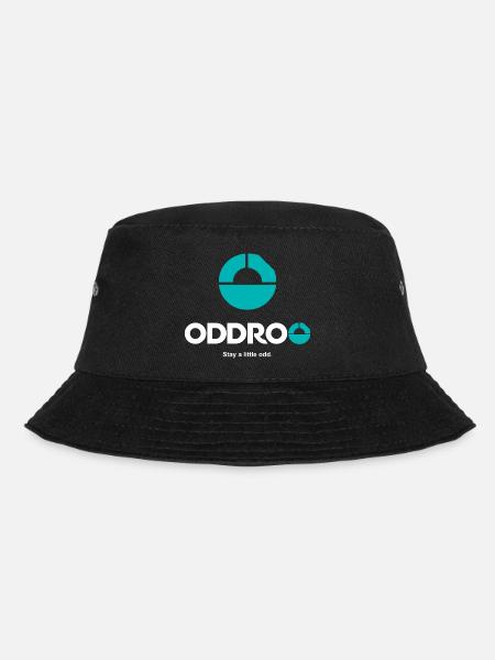 ODDROO – Logo Weiss und Türkis - Bucket Hat - Schwarz