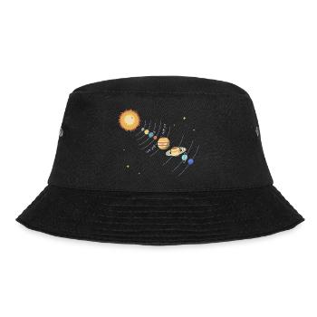 Sonnensystem: die Sonne und acht Planeten - Bucket Hat - Schwarz - Vorne