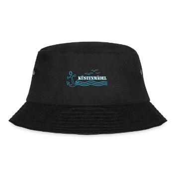Küstenmädel weiß Schriftzug |Yolo-Artwork - Bucket Hat - Schwarz - Vorne - Lela (165cm)