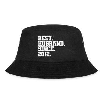Bester Ehemann seit 2012, Geschenk zum 11-jährigen Jubiläum - Bucket Hat - Schwarz - Vorne - Lela (165cm)