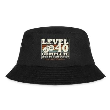 40. Geburtstag Level 40 Complete 40 Jahre Geschenk - Bucket Hat - Schwarz - Vorne - Lela (165cm)