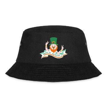 St. Patricks Day Irisch Kleeblatt Kobold Feiertag - Bucket Hat - Schwarz - Vorne - Lela (165cm)
