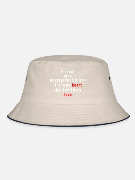 Liebeszitat - Bucket Hat - Natur/Navy - Vorne
