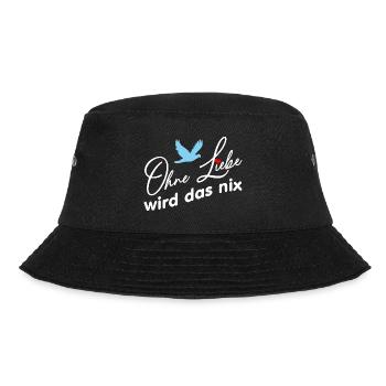Ohne Liebe wird das nichts Friedenstaube und Herz - Bucket Hat - Schwarz - Vorne - Lela (165cm)