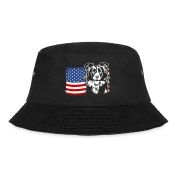 Border Collie US Amérique Drapeau Chiens Chien Wilsigns - Bob - noir - Devant - Lela (165cm)